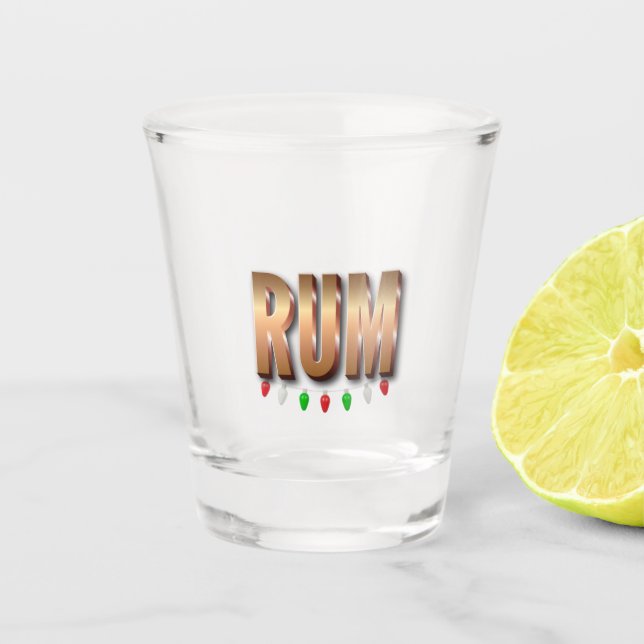 Copo De Shot "Rum", vidro de tiro. Festivo e simples. (Frente)