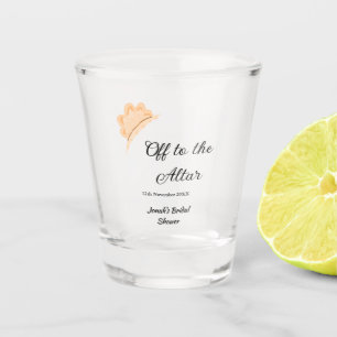 Copo De Shot Rumo ao altar laranja chapéu de noiva chá revelaçã
