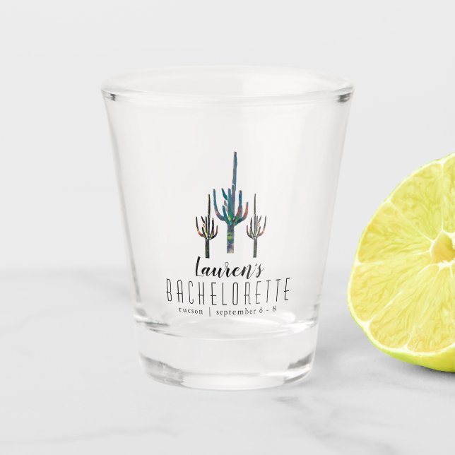 Copo De Shot Saguaro Cactus Bachelorette Personalizado (Frente)
