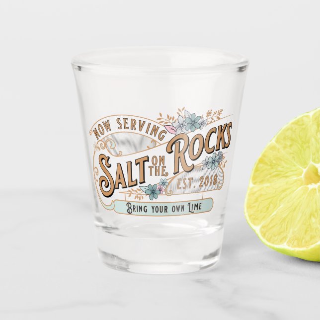 Copo De Shot Sal nas Rochas Agora Servindo Traga seu próprio Li (Frente)