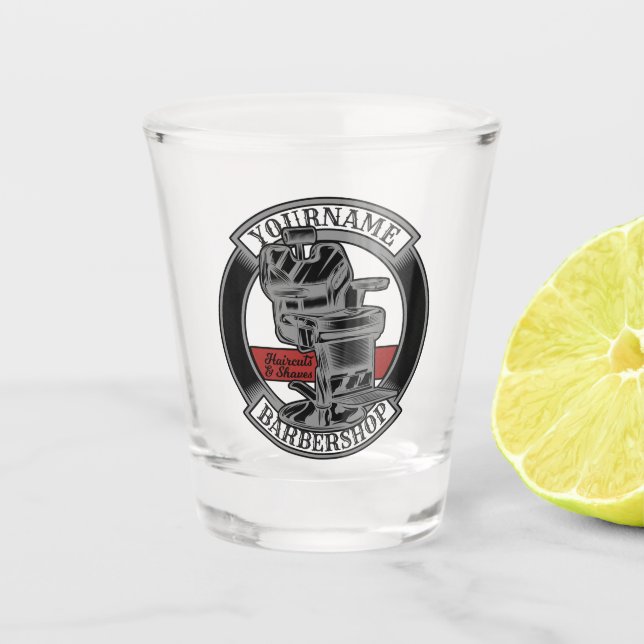 Copo De Shot Salão de Cadeira Barber do Barber do Retro Persona (Frente)
