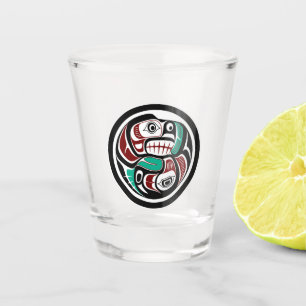 Copo De Shot Salmão Negro Negro Negro Branco Nativo Americano