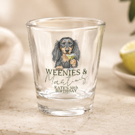 Copo De Shot Salsichas Desenhadas à Mão e Dachshund Martinis