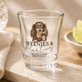 Copo De Shot Salsichas Desenhadas à Mão e Dachshund Martinis