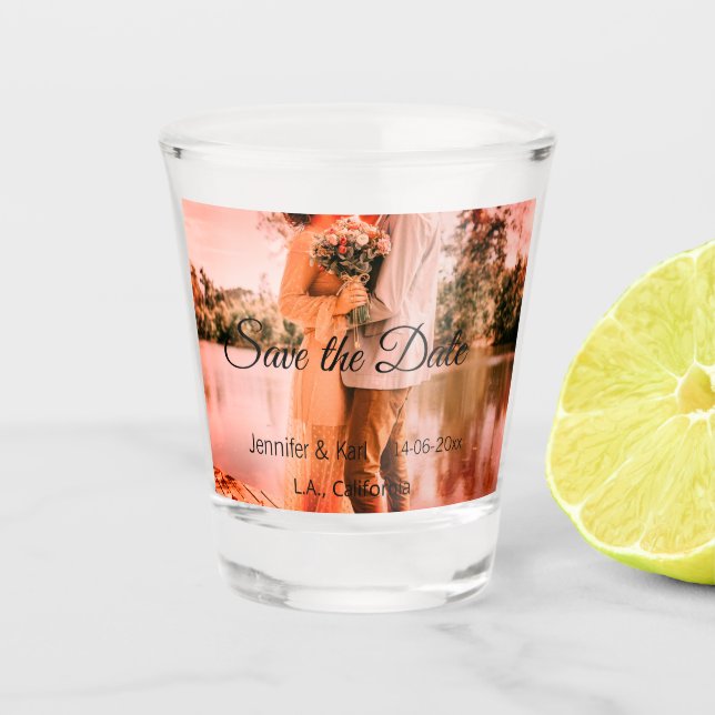 Copo De Shot Salvar a data adicionar nome do casal colocar data (Frente)