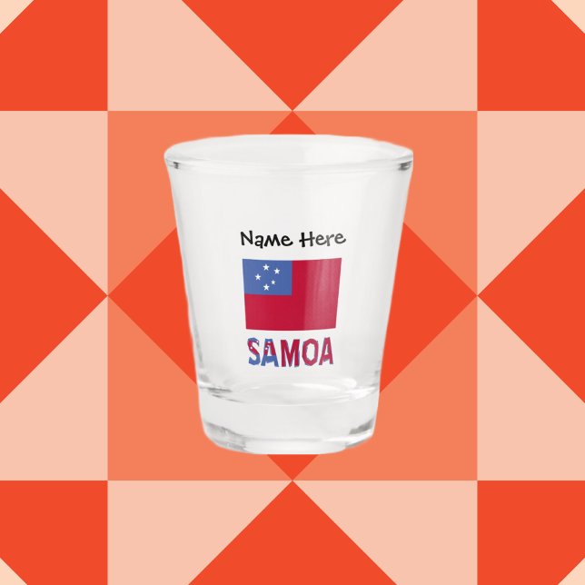 Copo De Shot Samoa e Sinalizador Samoano com seu nome Vidro Sho (Criador carregado)