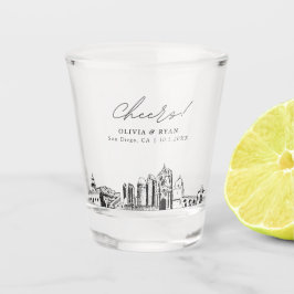 Copo De Shot San Diego Wedding Favorece Chefias Personalizadas