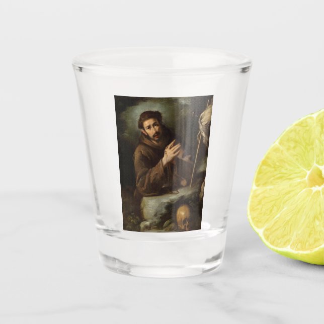 Copo De Shot Santo Francisco na Oração (fé cristã) (Frente)