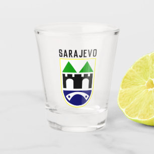 Copo De Shot Sarajevo casaco de armas, Bósnia e Herzegovina