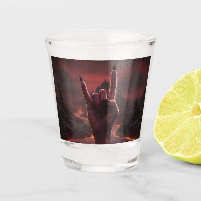 Copo De Shot Saudação Satânica (Frente)