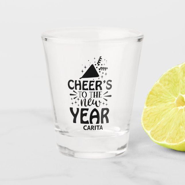 Copo De Shot Saúde ao Vidro Personalizado do Novo Ano (Frente)