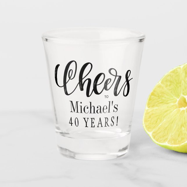 Copo De Shot Saúde para 40 anos de aniversário personalizado (Frente)