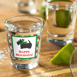 Copo De Shot Scotty Dog e Tartan Christmas personalizados