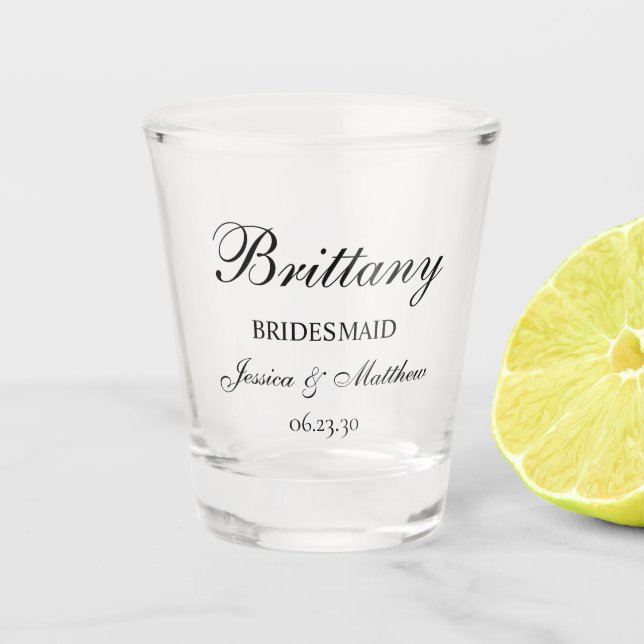 Copo De Shot Script Bridesmaid Personalizado (Frente)