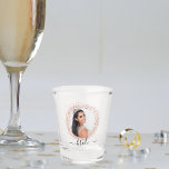 Copo De Shot script de nome da foto dourada do rosa da noiva<br><div class="desc">Brilhante rosa,  brilha em torno da foto. O texto: noiva,  é escrito com um script de estilo manuscrito com traços. Para manter as hastes,  apenas elimine o nome da amostra,  deixe os espaços ou emoji em frente e depois do texto</div>