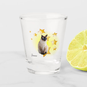 Copo De Shot Selo Point Siamese Cat é uma estrela