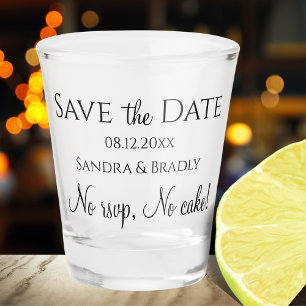 Copo De Shot Sem RSVP, Sem bolo! Casamento Save the Date