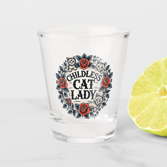 Copo De Shot Senhora de Gato Sem Fios (Frente)
