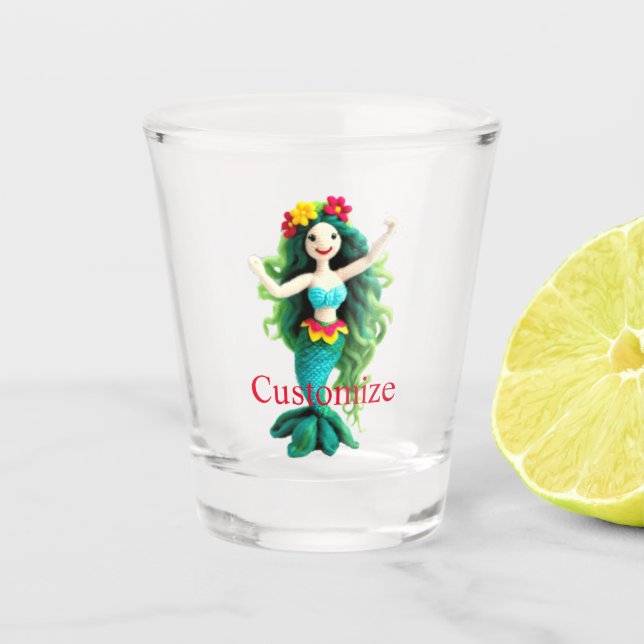 Copo De Shot Sereia de cabelos verdes Thunder_Cove (Frente)