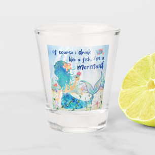 Copo De Shot Sereia Peixe Engraçado Praia Tropical