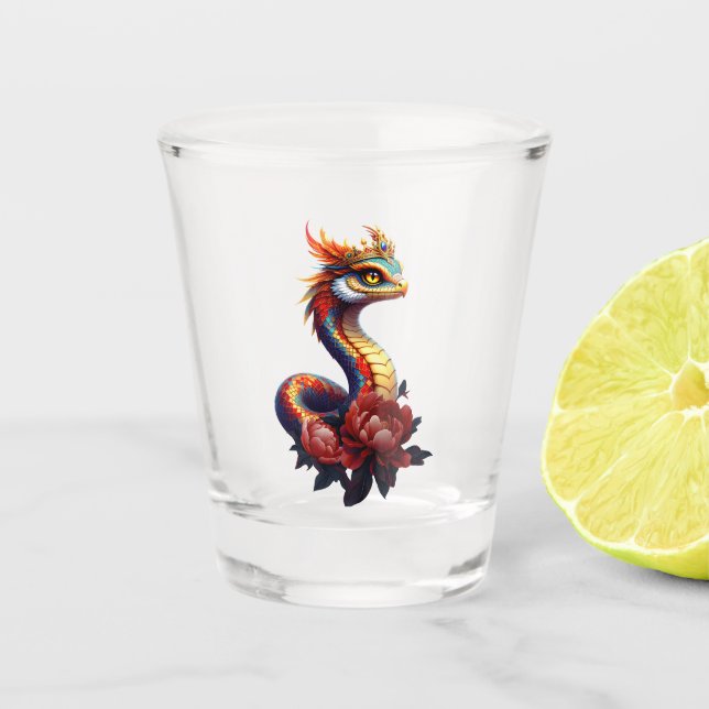 Copo De Shot Serpente estrela real do universo. (Frente)