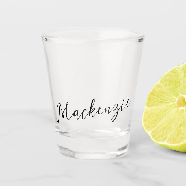 Copo De Shot Seu Nome em Fonte de Letra Elegante (Frente)