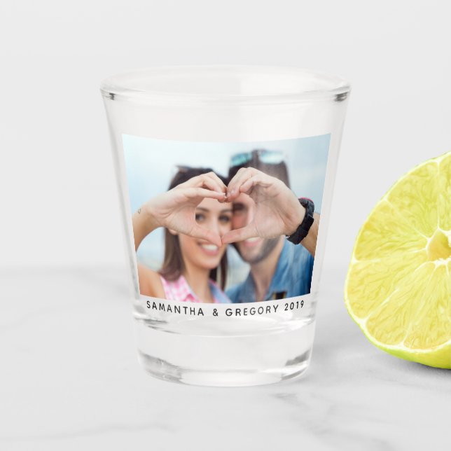 Copo De Shot SEU vidro de tiro da foto & do texto (Frente)