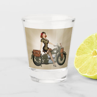 Copo De Shot Sgt Davidson Army Motorcycle Pinup Shot Glass