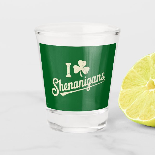 Copo De Shot Shamrock Saint Patricks, da Patty Irlandesa Engraç (Frente)