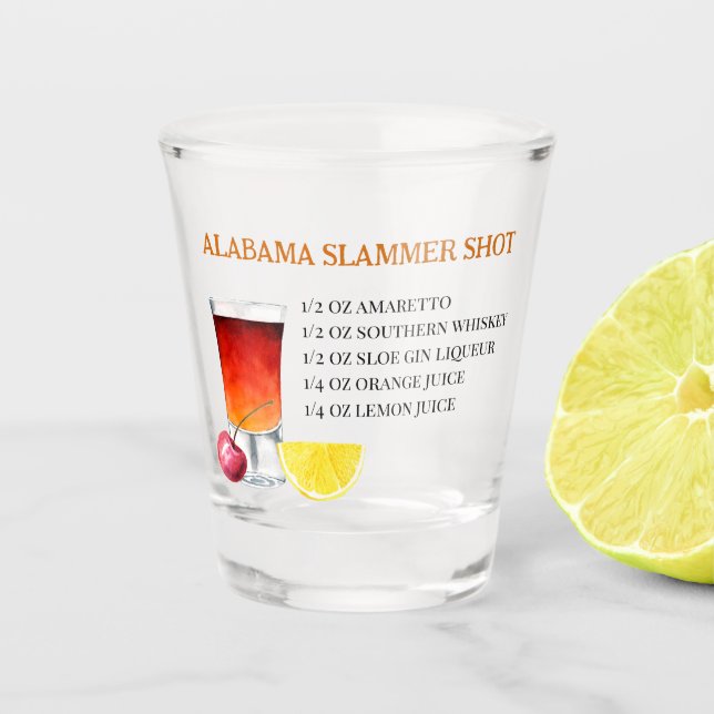 Copo De Shot Shot Drink Recebe Slammer do Alabama (Frente)