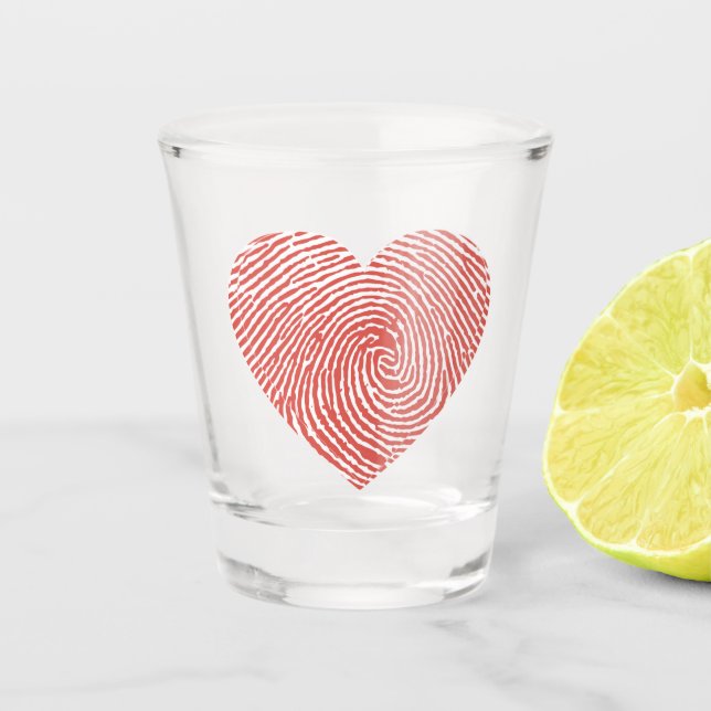 Copo De Shot Shot Glass Heart Fingerprint – Unique Love Print  (Frente)