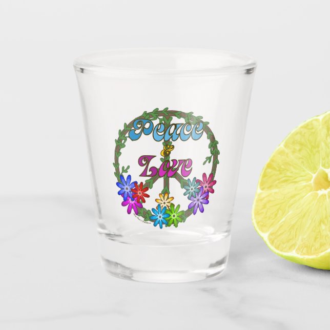 Copo De Shot Shot Glass - Paz e Amor (Frente)