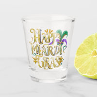 Shotglass "Happy Mardi Gras"