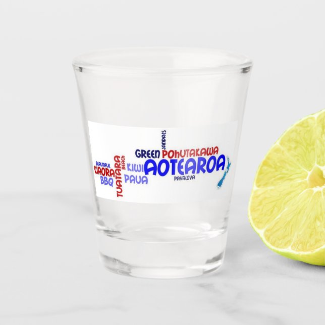Copo De Shot Shotglass Inspirada por Kiwiana Nova Zelândia (Frente)