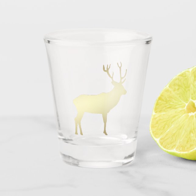 Copo De Shot Silhueta Dourado dos alces (Frente)