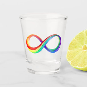 Copo De Shot Símbolo de Infinidade Arco-Íris em Camadas