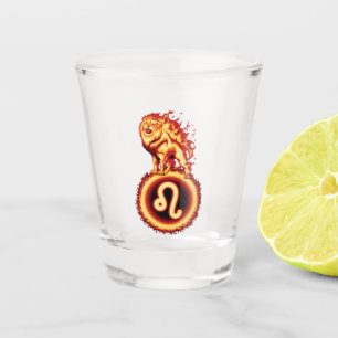 Copo De Shot Símbolo do Leão de Fogo - Símbolo Leo Zodiac