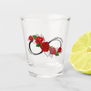 Copo De Shot Símbolo Infinity com Rosa vermelha