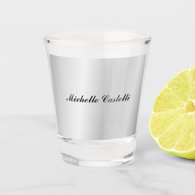 Copo De Shot Simples Cinza de prata profissional clássica exclu (Frente)