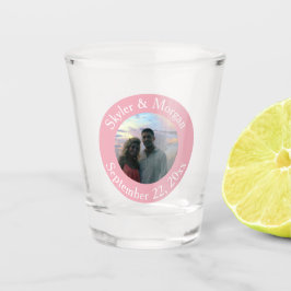 Copo De Shot Simples cora a foto redonda cor-de-rosa do