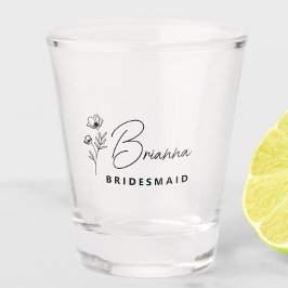 Copo De Shot Simples e Moderno Bridesmaid Personalizado Floral