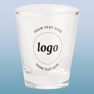 Copo De Shot Simples Logotipo e Texto de Marca Promocional Empr