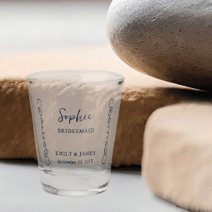 Copo De Shot Simples Rabisca Whimsical Qualquer Casamento Color