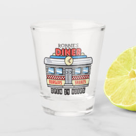 Copo De Shot Sinal de Lanchonete Retro 50s Personalizado NAME A