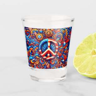 Copo De Shot Sinal de Paz - 4 de julho - Dia da Independência -