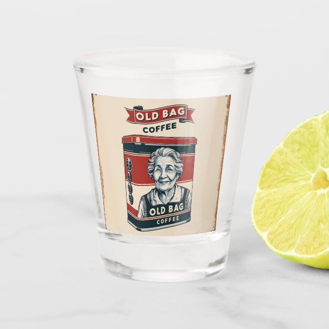 Copo De Shot Sinal De Publicidade Tin Para Café De Saco Antigo (Frente)