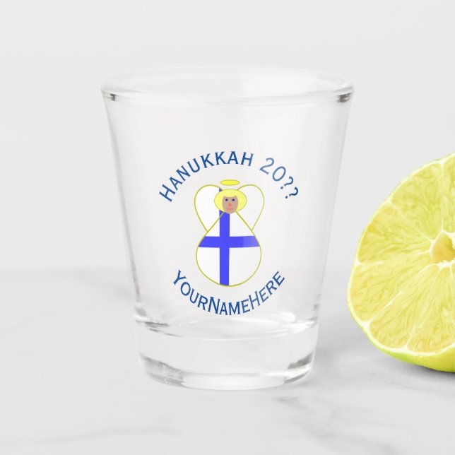 Copo De Shot Sinalizador Anjo Finlandês Hanukkah Personalizado (Frente)