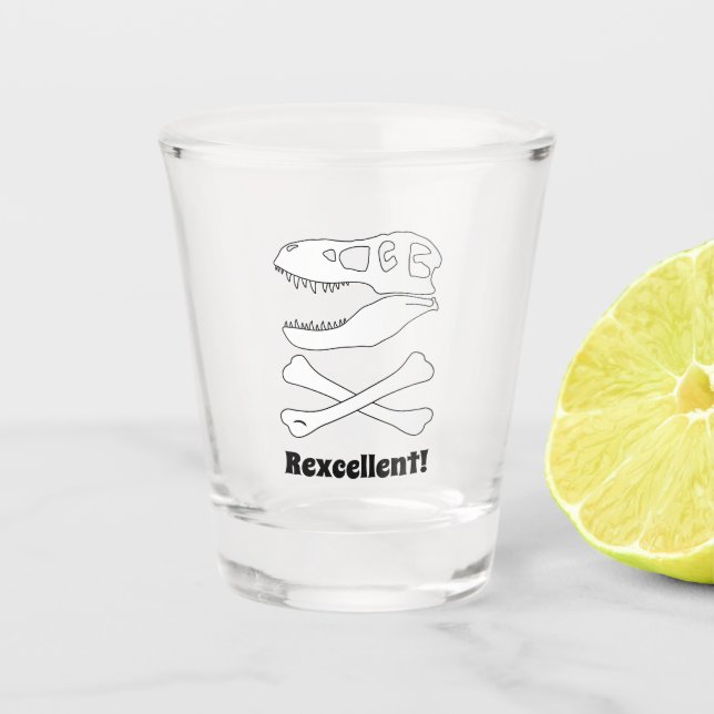 Copo De Shot Sinalizador de Pirata do Caveira do Dinossauro T.  (Frente)