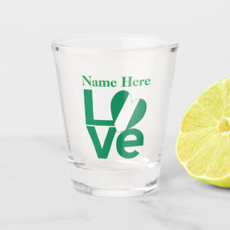 Copo De Shot Sinalizador Personalizado do Coração do Amor Verde