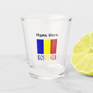 Copo De Shot Sinalizador romeno e romeno com seu nome